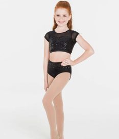 Attitude Sequin Crop Top